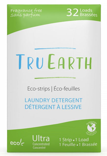TRU EARTH ECO-STRIPS LAUNDRY DETERGENT (FRAGRANCE-FREE - 32 LOADS)