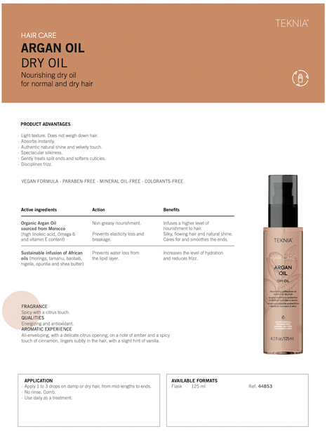 Lakme Teknia Argan Oil Dry Oil 125ml