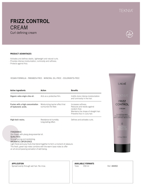 Lakme Teknia Frizz Control Cream 150ml