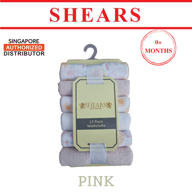 Shears Baby Washcloth Toddler Washcloth 12 Pcs Set Light Pink