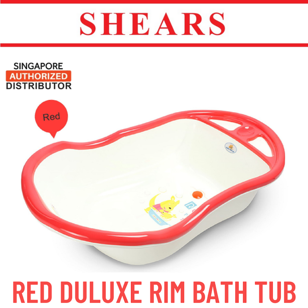 Shears Baby Bath Tub Deluxe Rim Bath Tub Red