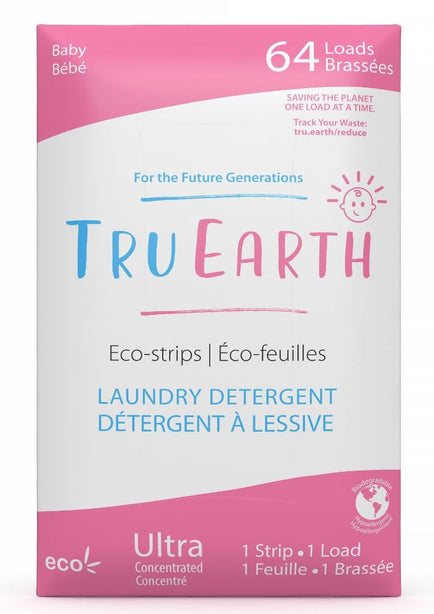 TRU EARTH ECO-STRIPS LAUNDRY DETERGENT (BABY - 64 LOADS)