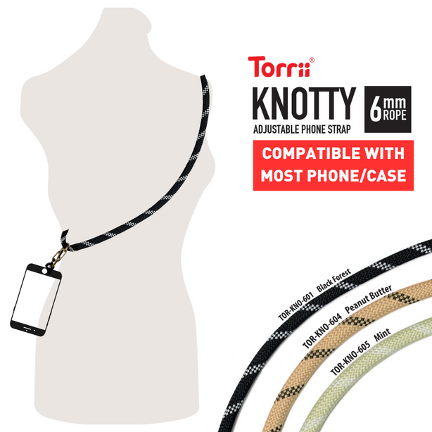 TORRII KNOTTY 6mm Rope Phone Strap compatible with most Phones and Case