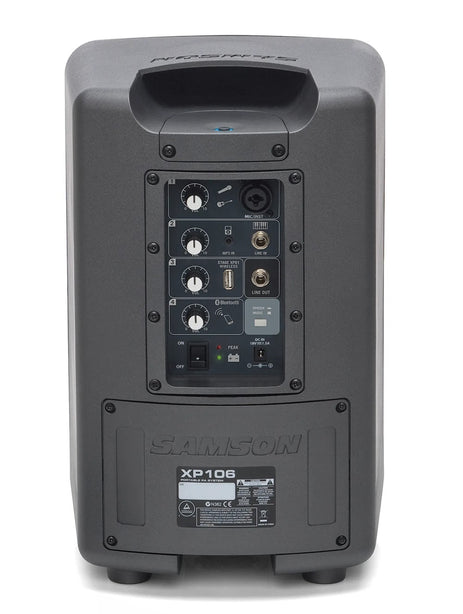 Samson Expedition XP106w 4-channel 100w Portable PA System with Bluetooth and Wireless Handheld Microphone