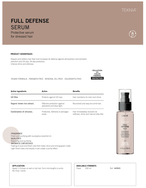 Lakme Teknia Full Defense Serum 100ml