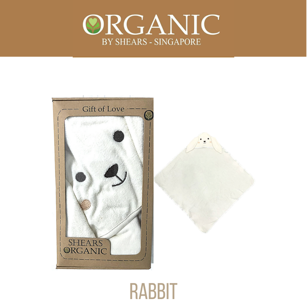 Shears Organic Baby Blanket Toddler Hooded Blanket Rabbit