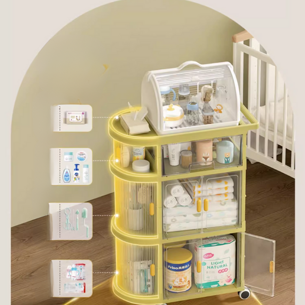 Nursery Room storage trolley organizer
