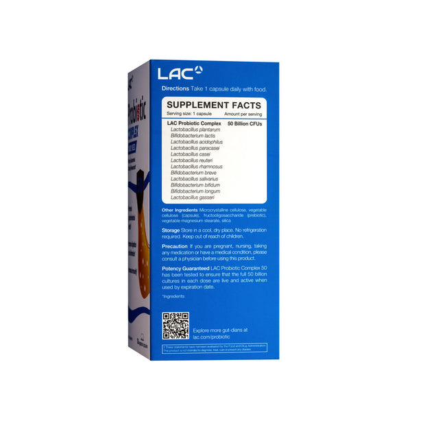 LAC Probiotic Complex 50 Billion CFU - Higher Support (30 vegetarian capsules)
