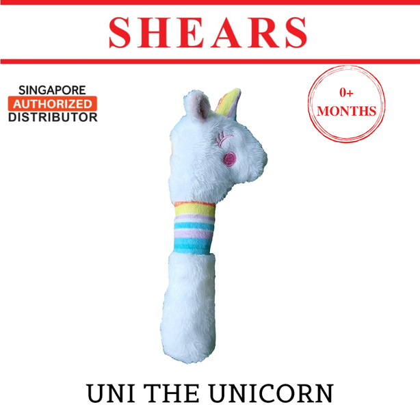 Shears Baby Soft Toy Toddler Squeaker Toy Savanna Series Uni the Unicorn