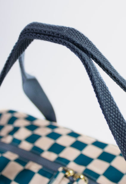 WEEKENDER Checkerboard Teal & Beige