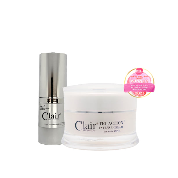Clair® Skin Solutions Tri-Action+ Intense Cream 30ml & PDRN+ Regenerative Serum Concentrate 15ml
