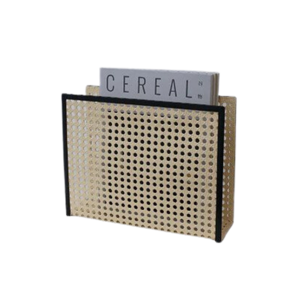 Rattan style magazine holder