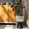 Rattan planter | flower pot stand with black base
