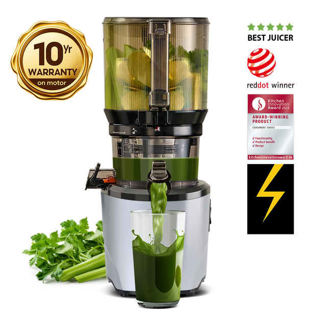 Kuvings AUTO 10 Hands-Free Cold Press Slow Juicer (Silver)