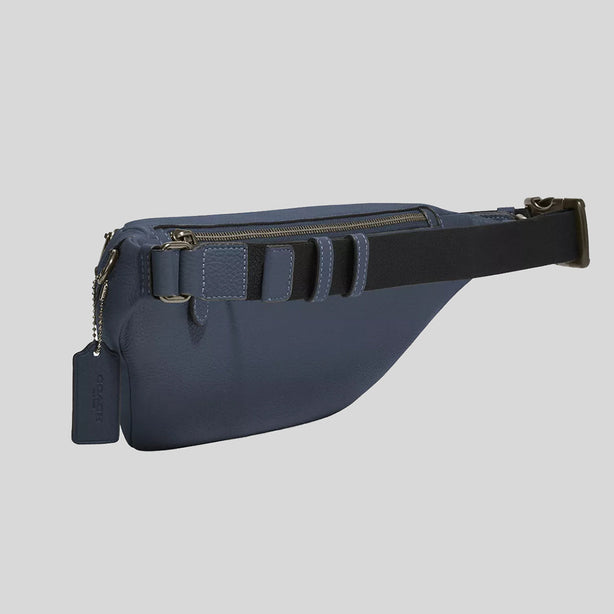 COACH Warren Belt Bag With Coach Stripe Gunmetal/Denim Multi RS-CH000