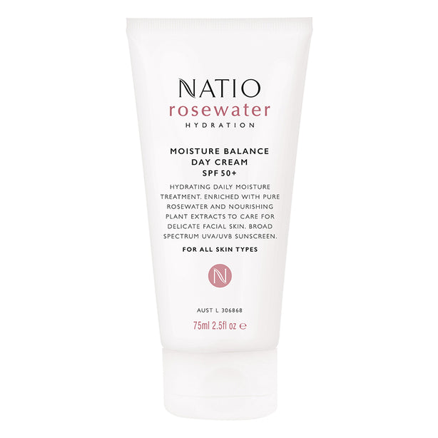 Natio Rosewater Hydration Moisture Balance Day Cream SPF 50+ 90ml