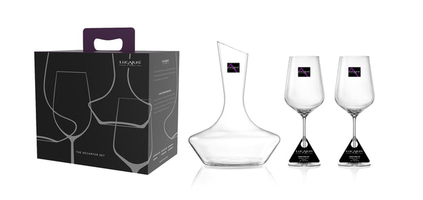 Lucaris Temptation - 3pcs Wine Set - 1pc Decanter & 2pcs Wine Glasses