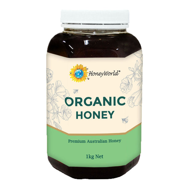 HoneyWorld Organic Honey 1kg Glass
