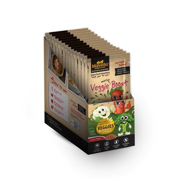 Mavella Superfoods Veggie Boost Smoothie Powder, 10g sachets x 14 handy pack Kids Superfood Veggie Booster