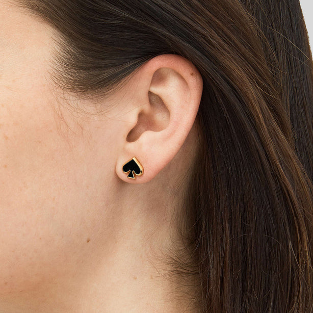KATE SPADE Everyday Spade Enamel Studs Earrings Black RS-o0ru3069