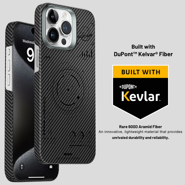 WiWU Space Mars Kevlar Case for IP15, Made from 600D & Fully compatible with MagSafe