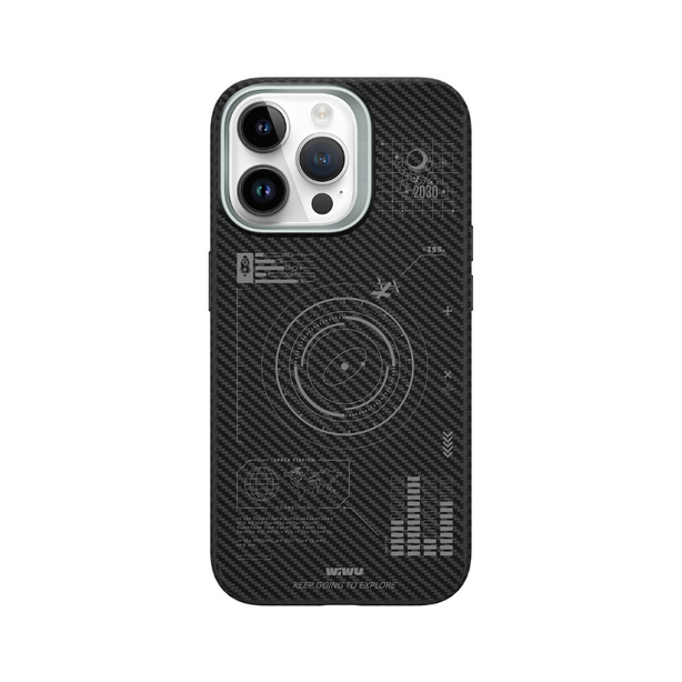 WiWU Space Mars Kevlar Case for IP15, Made from 600D & Fully compatible with MagSafe