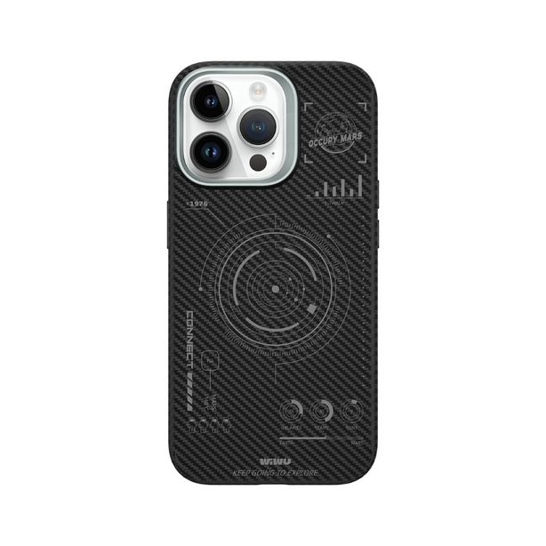 WiWU Space Mars Kevlar Case for IP15, Made from 600D & Fully compatible with MagSafe