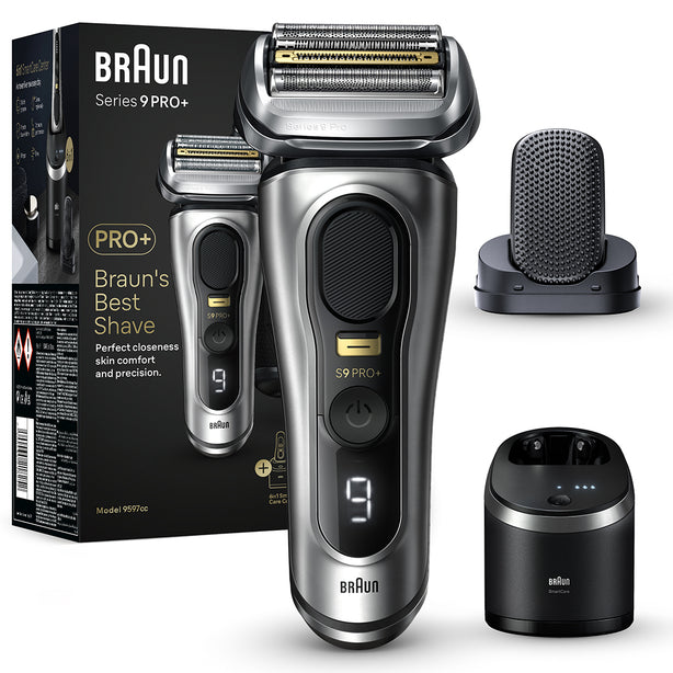Braun Series 9 Pro+ 9597cc Electric Shaver with 6-in-1 Smartcare center and ProComfort Head, Silver