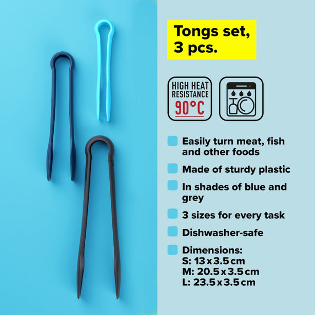 Tasty Serving Tongs 3pcs Set
