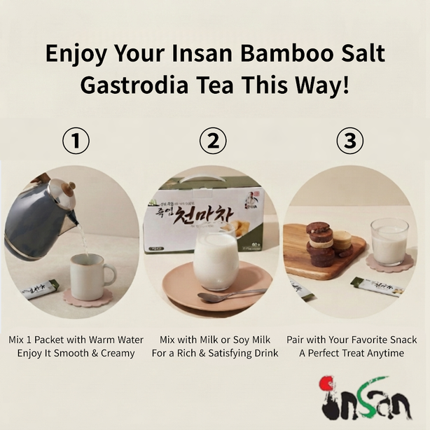 [INSAN] Bamboo Salt Gastrodia Elata (Cheonmacha) Tea (20g x 80 Sachets) [International Shipping]