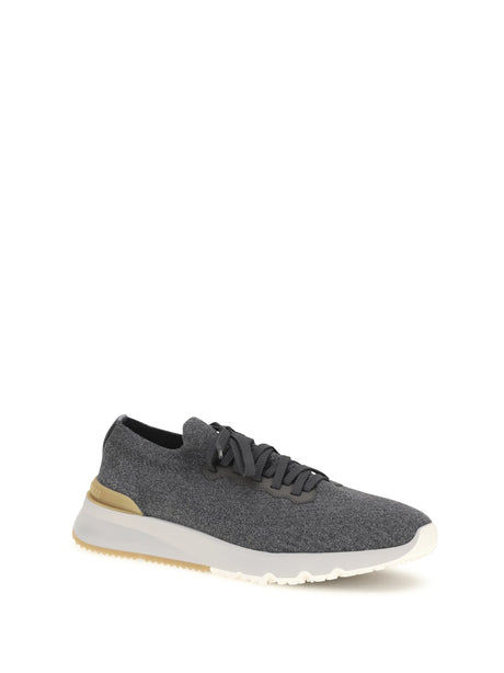 Brunello Cucinelli Cotton Sneakers - Inverno+Lavagna+Gr.Chiaro/Panama/Ambra