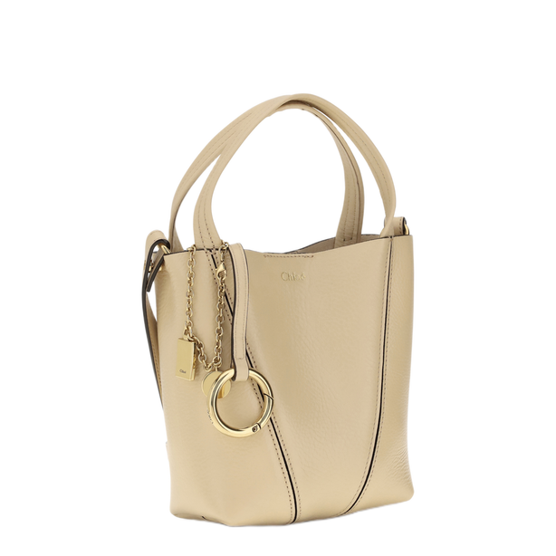 Spin Small Calf Leather Tote - Petal Beige
