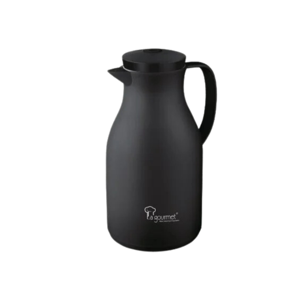 La gourmet Camelia 1.5L Glass Liner Vacuum Water Jug Black