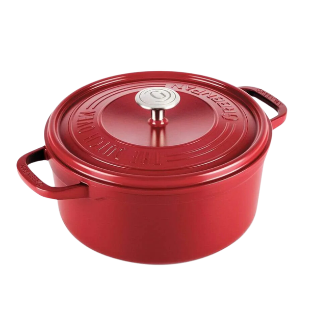 GreenPan Featherweights 28cm Ceramic Non-stick Casserole Pot with Lid, Scarlet Red [PFAS FREE]
