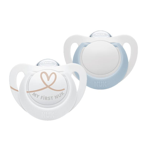 NUK Star Day SiliconeSoother Pacifier 2pcs/box - 0-2 months - Blue