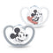 NUK Space Disney Mickey Mouse Silicone Soother Pacifier 2pcs/box - 0-6 months - White/Grey