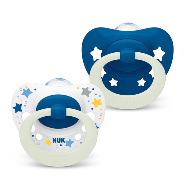 NUK Signature Night Silicone Soother Pacifier 2pcs - 0-6 months - Night Stars