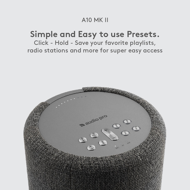 Audio Pro A10 Mark Ii Wireless Multiroom Speaker Light Grey