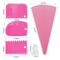 StitchesandTweed Reusable Pastry Bag Silicone Piping Tool Kit Cake Decoration with Cake Scraper - Fuscia Pink