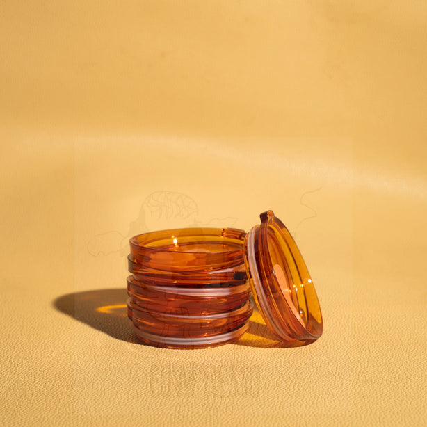 HUSKEE Cups 4 pack of Universal Lids (For all Cups Except 3 oz) Amber