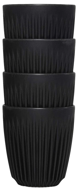 HUSKEE Cups 4 pack of 8oz without lid Charcoal