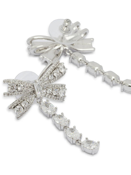 Self-Portrait Dangling earrings with crystals - Silver