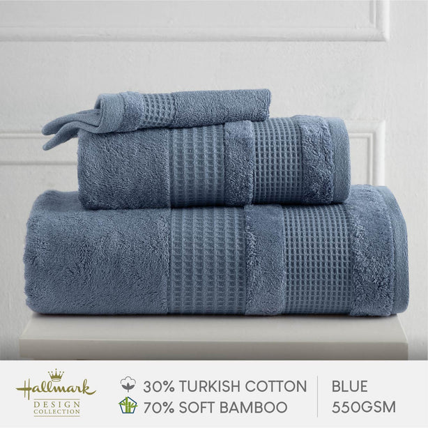 Hallmark Bamboo Cotton Turkish Jacquard Border Towel