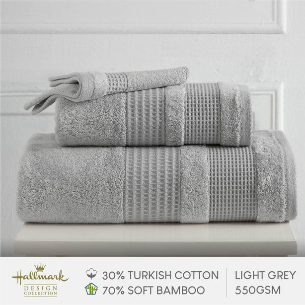 Hallmark Bamboo Cotton Turkish Jacquard Border Towel