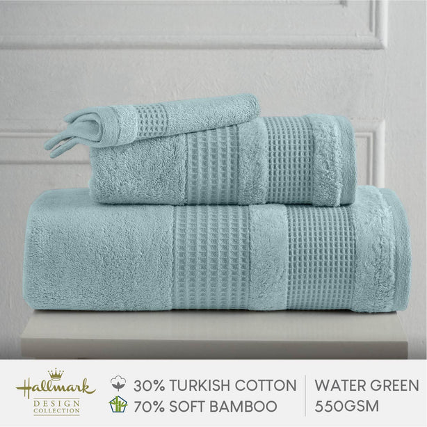 Hallmark Bamboo Cotton Turkish Jacquard Border Towel