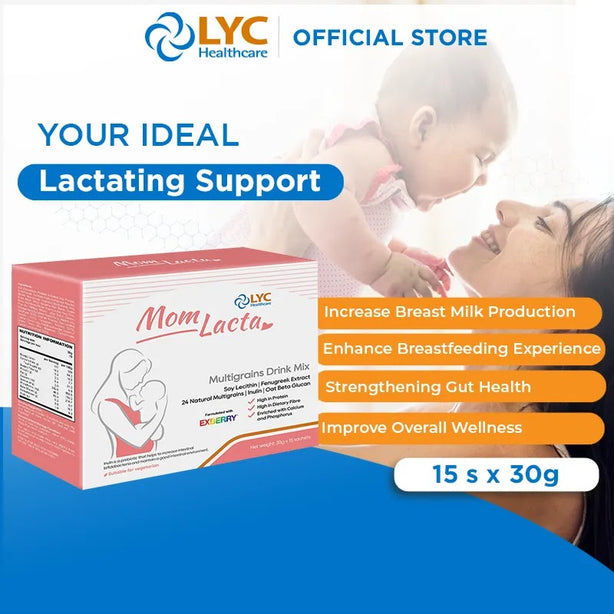 LYC Healthcare Mom-Lacta ,Milk Booster Multigrain Drink Supplement/Women's Health/Breastfeeding Supplement/Lactation supplement/milk block/ Reduce engorgement/Clogged milk duct/blocked milk duct /prevent mastitis