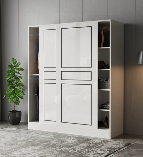 MUTRA Simple Sliding Door Wardrobe
