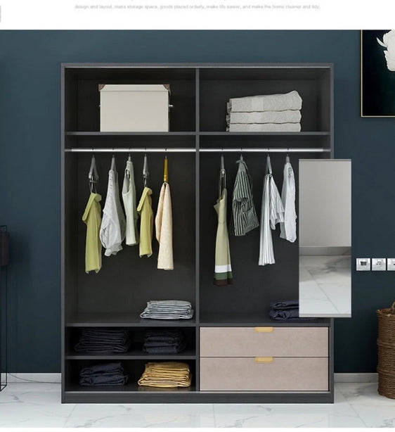 KLASY Designer Tempered Glass Sliding Wardrobe