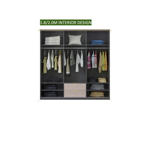 KLASY Designer Tempered Glass Sliding Wardrobe