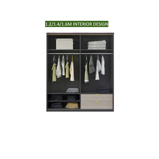 KLASY Designer Tempered Glass Sliding Wardrobe